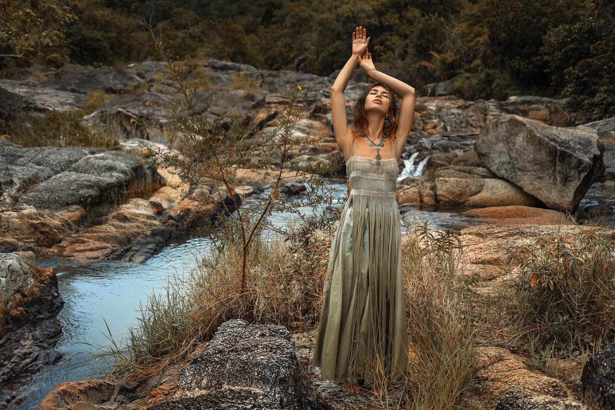 Sage Green Tribal Goddess Slip Over • Ethnic Handwoven Macrame Layer Up Sheer Net - Image 10