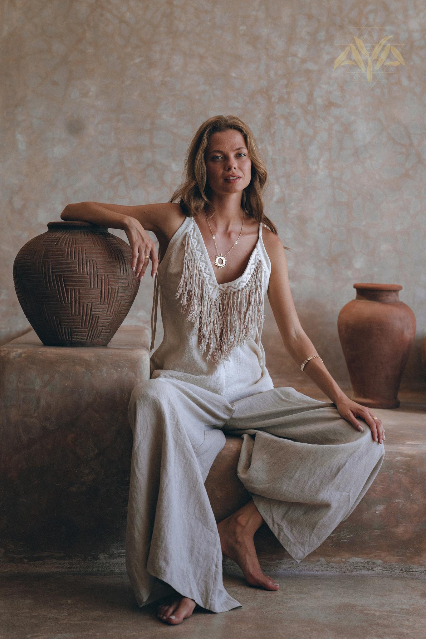 Unique Soft Linen Boho Pants Women • Loose Linen Wide Boho Pants • Bohemian Pants - Image 2