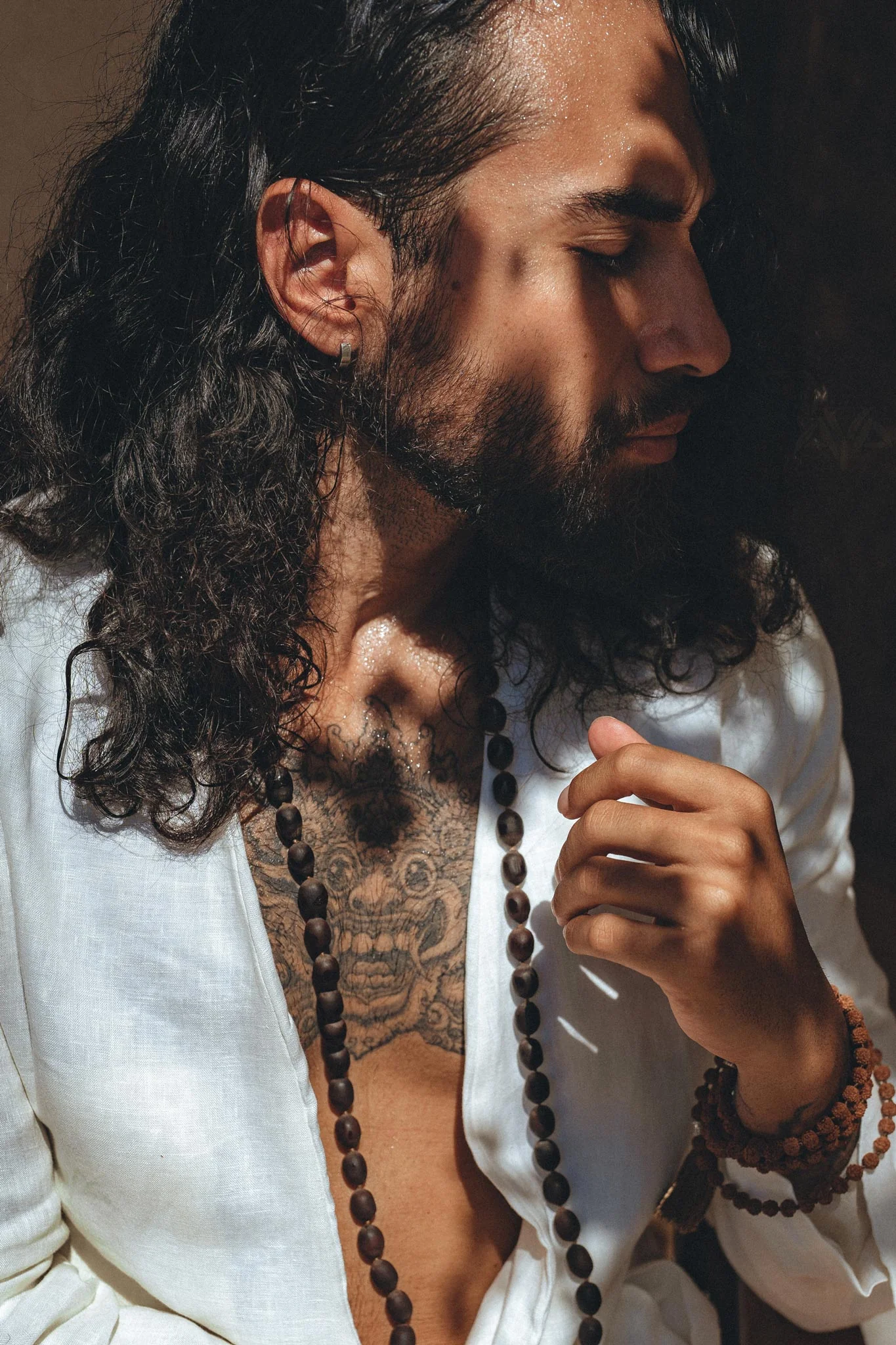 Men's Fine Linen Blazer | Off-White Botanical Dye Boho Suit Jacket - Image 3