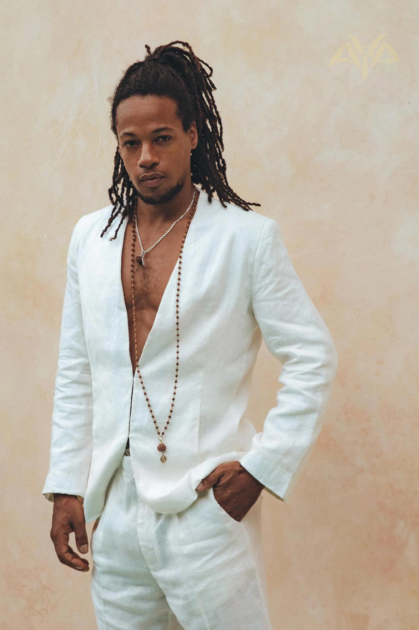 Men's Fine Linen Blazer | Off-White Botanical Dye Boho Suit Jacket - Image 8