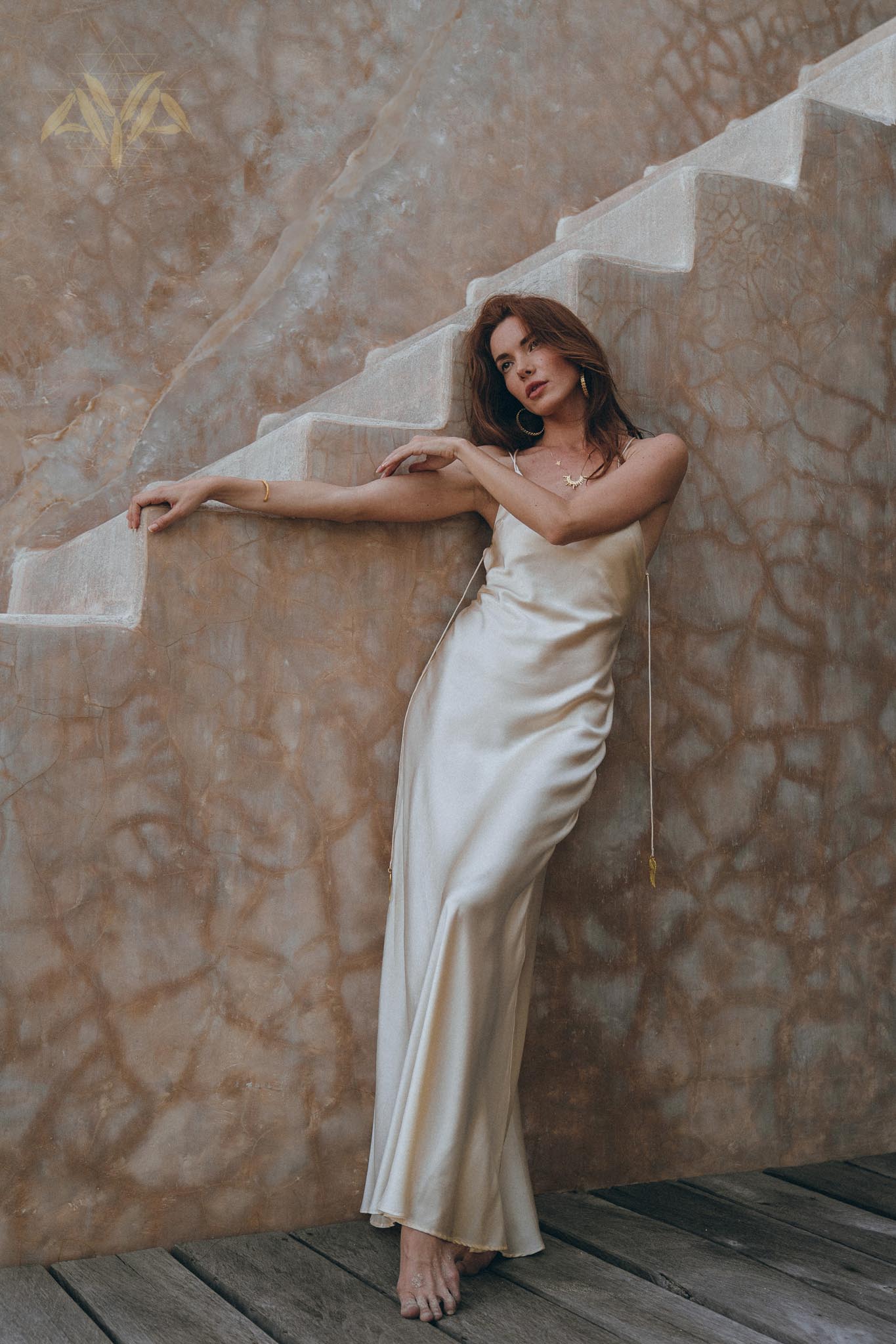 Pearl White Silk Simple Wedding Dress • Peace Silk Boho Dress Women - Image 2