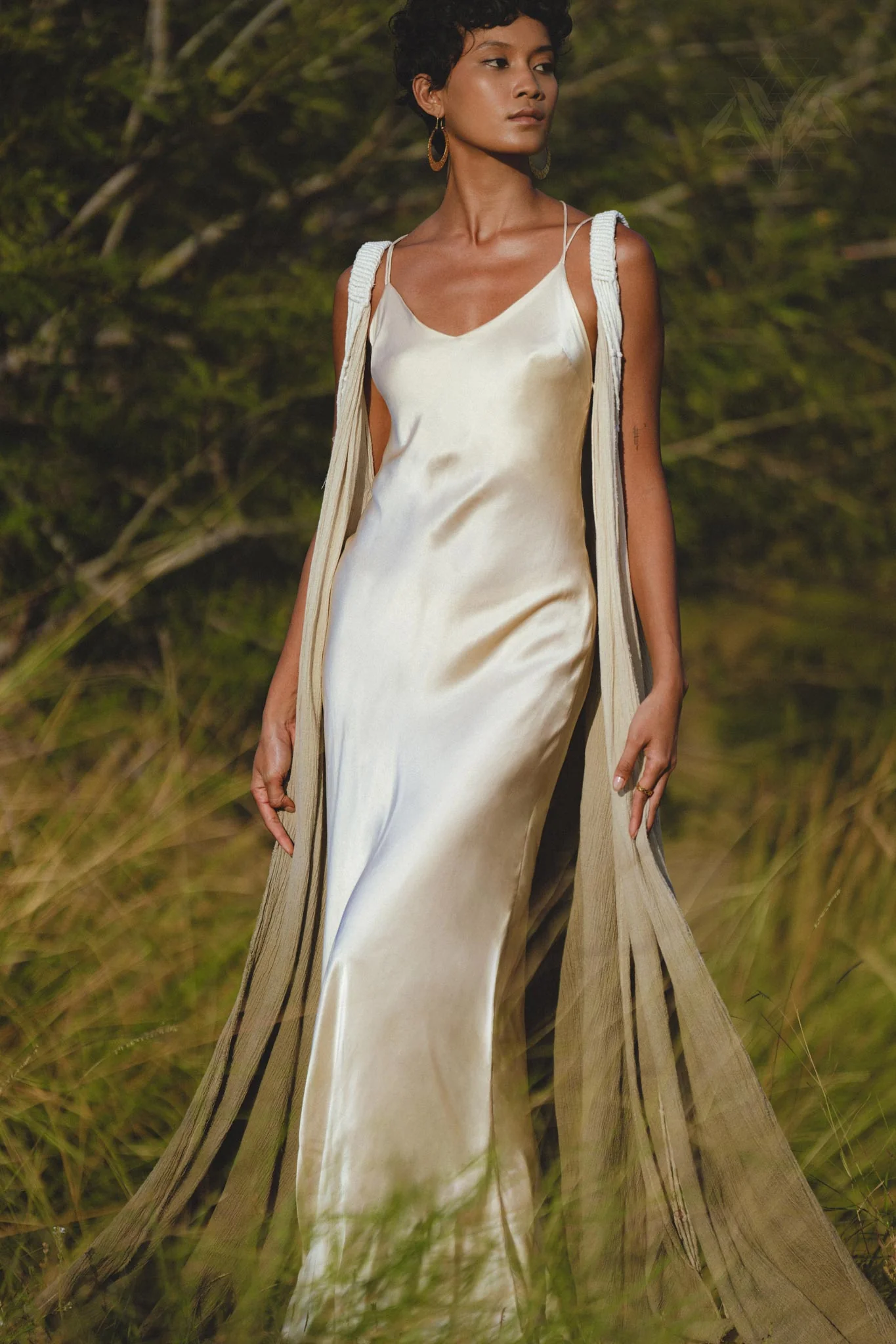 Pearl White Silk Simple Wedding Dress • Peace Silk Boho Dress Women - Image 8