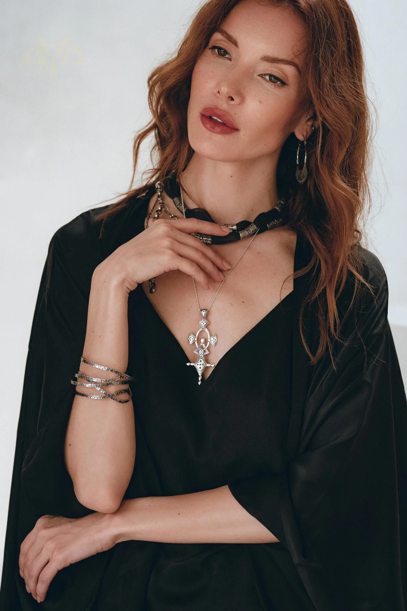 Wide Sleeve Bohemian Kaftan Cardigan • Black Peace Silk Kimono Robe - Image 9